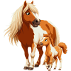 Shetlandpony mit Fohlen