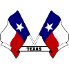 Two flags text TEXAS