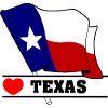 Flag Texas heart TEXAS