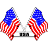 Two flags text USA