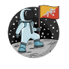 Astronaut Flag Bhutan