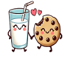 Milch und Kekse