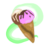 Chocolate and strawberry cone cream