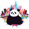 Urban Panda Skyline Illustration