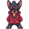 Dobermann Hund Cool Comic