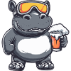Hippopotamus Après Ski Beer Comic