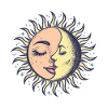 Boho Sun Moon Spirituality Sun Face