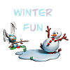 Winter Fun: Bunny and Snowman