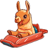 Llama Sleigh Winter