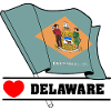 Flag Delaware heart DELAWARE