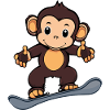 Monkey Snowboarder Winter
