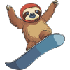 Sloth Snowboard Winter