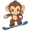 Monkey Snowboarder