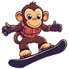 Monkey Snowboarder Snowboard