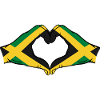 Jamaica Flag Hands Heart Shape