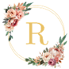 R Monogram, Flower Wreath, Personalizable