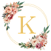 K Monogram, Flower Wreath, Personalizable