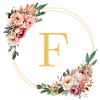 F Monogramm, Blumen-Kranz, personalisierbar