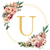 U Monogram, Flower Wreath, Personalizable
