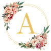 A Monogram, Flower Wreath, Personalizable