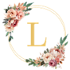 L Monogram, Flower Wreath, Personalizable