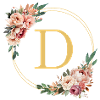 D Monogram, Flower Wreath, Personalizable