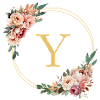 Y Monogram, Flower Wreath, Personalizable