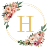 H Monogram, Flower Wreath, Personalizable