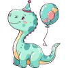 Dinosaur brontosaurus birthday baby