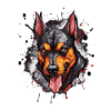 Doberman Head Icon Dog