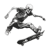 Cool skater skeleton design