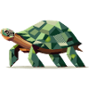 Stylized turtle in polygonal design