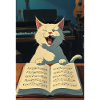 Cute kitten sings