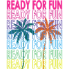 Neon Tropical Text Ready for Fun