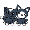 2 Cats Friends Team Crew Two Pet Kittens