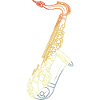 Saxophone Line Art Retro
