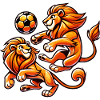 Orange lions play football
