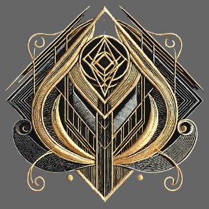 Abstraktes, symmetrisches, vom Art Deco inspiriertes Design