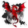 Farbflecken, Drachen Motiv, Monde