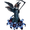 Engel mit blauem Blütenkranz