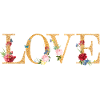 LOVE Art with Embroidered Flowers