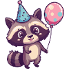 Raccoon Birthday Baby
