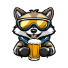 Waschbär Apres Ski Bier Comic