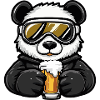 Panda Après-Ski Bière Bande Dessinée