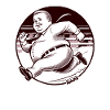 Chubby retro man running