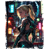 Cyberpunk Femmes Guerrière Anime