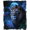 Majestic Lion Under Moonlight