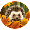 Hedgehog between leaves