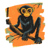 Singe araignée rétro