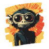 Singe araignée rétro